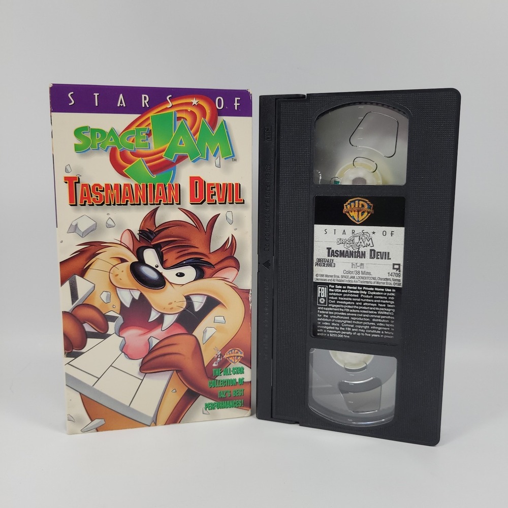 Stars of Space Jam Tasmanian Devil Cartoons VHS Tape 1996 Warner Bros